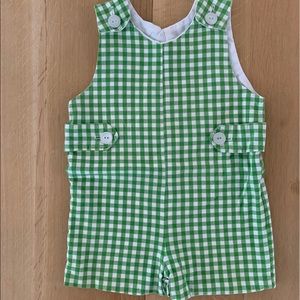 Beaufort Bonnet Company green gingham Jon Jon romper size 18-24 months